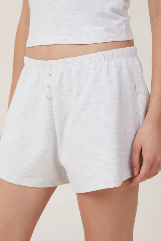 Women Pajamas Cotton On Peached Jersey Short Light Grey Marle