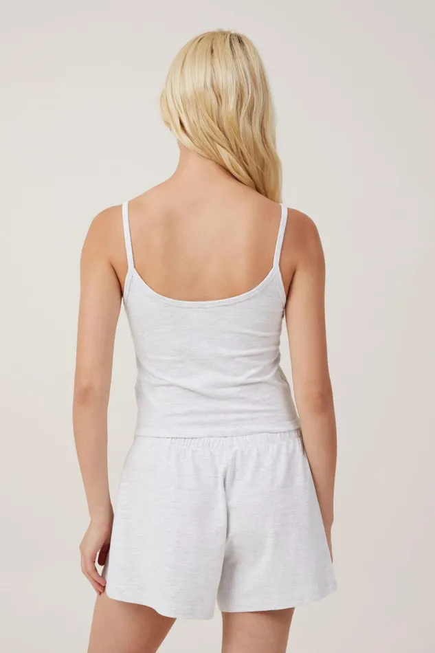 Women Pajamas Cotton On Peached Jersey Short Light Grey Marle