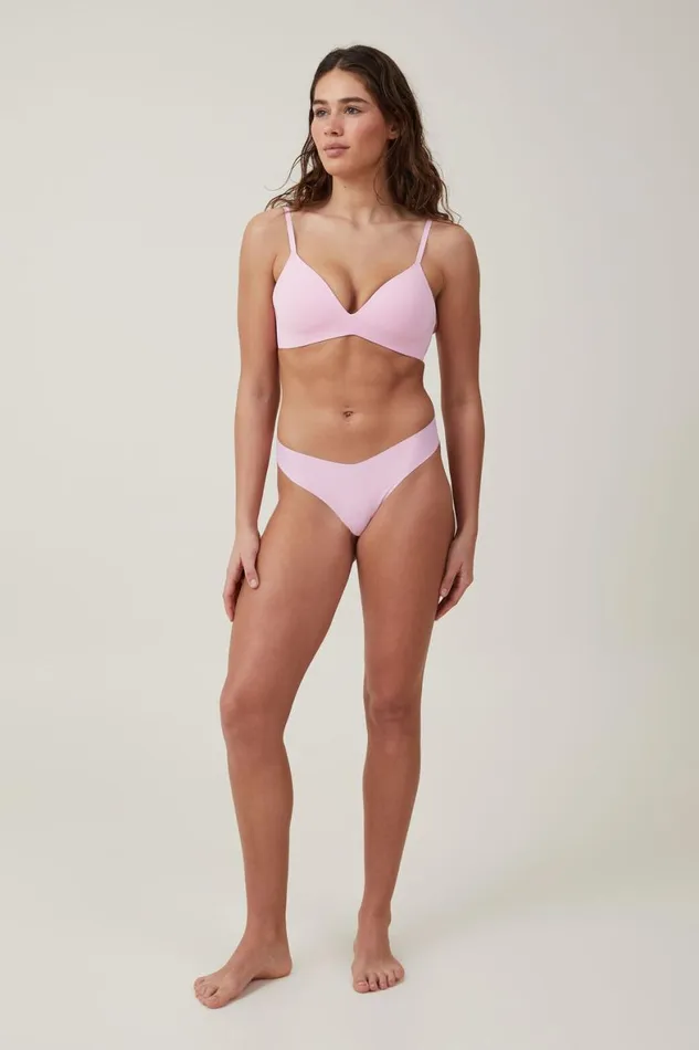 Women Panties Cotton On The Invisible Thong Brief Pink Frosting
