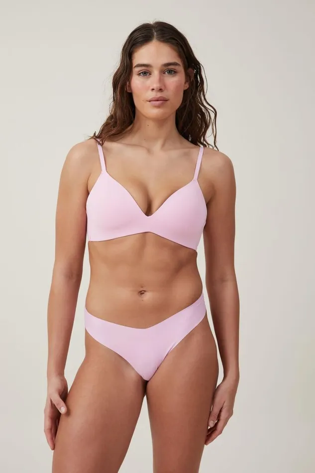 Women Panties Cotton On The Invisible Thong Brief Pink Frosting