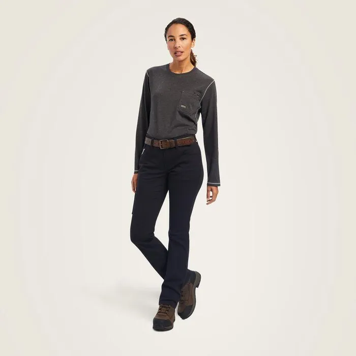Women Pants and Shorts Ariat Rebar DuraStretch Made Tough Straight Leg Pant Black