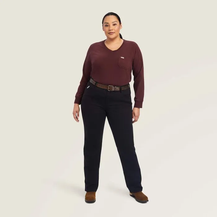 Women Pants and Shorts Ariat Rebar DuraStretch Made Tough Straight Leg Pant Black