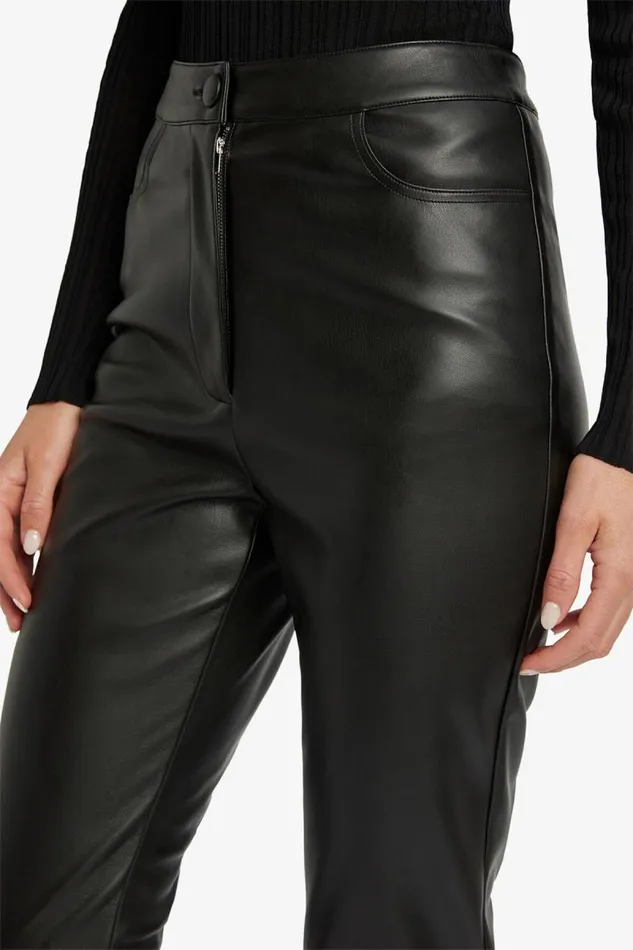 Women Pants Bardot Pearson Vegan Leather Pant In Black Black Women Pants Bardot Pearson Vegan Leather Pant In Black Black