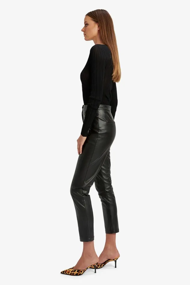 Women Pants Bardot Pearson Vegan Leather Pant In Black Black Women Pants Bardot Pearson Vegan Leather Pant In Black Black
