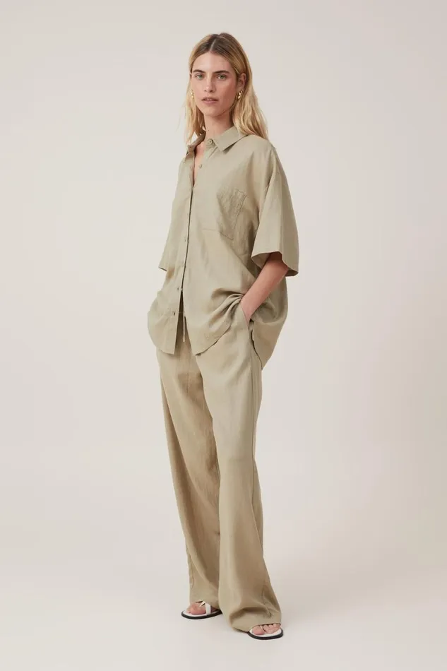 Women Pants Cotton On Haven Wide Leg Pant Desert Sage