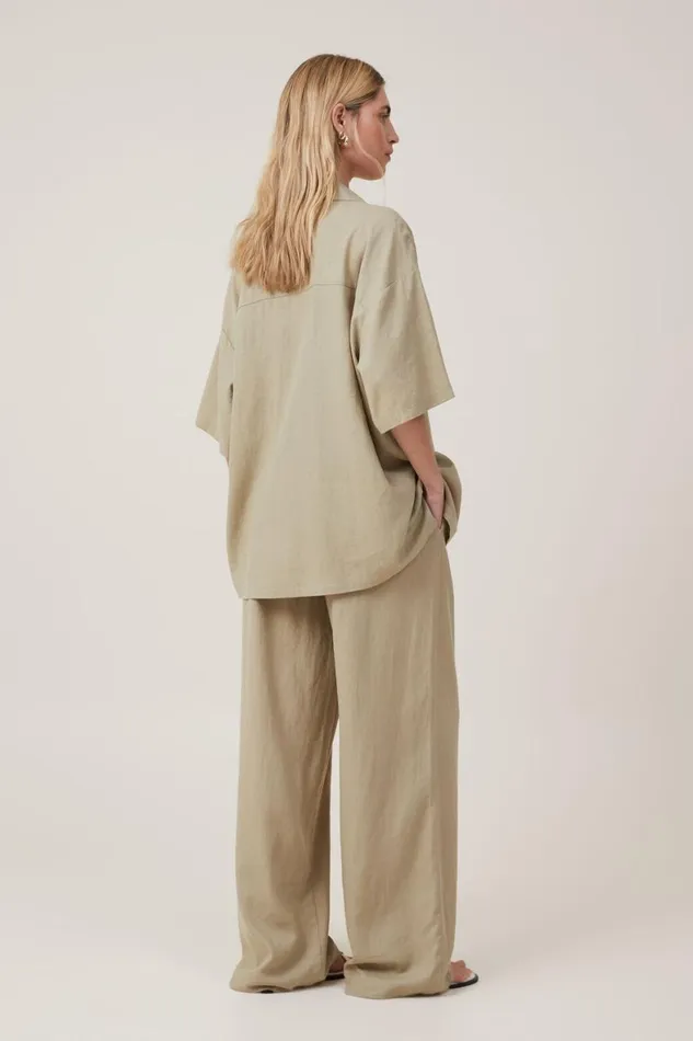 Women Pants Cotton On Haven Wide Leg Pant Desert Sage