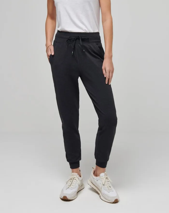 Women Pants TravisMathew MOVEKNIT TIE JOGGER Heather Black