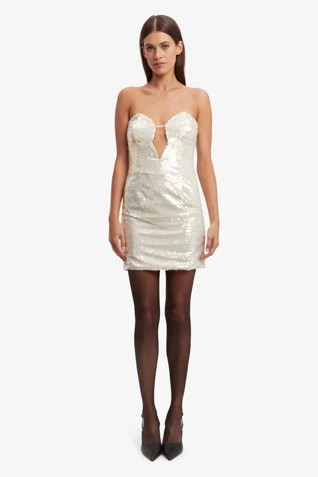Women Party Dresses Bardot Jinxa Sequin Mini Dress In Nude Sqn Nude Sqn