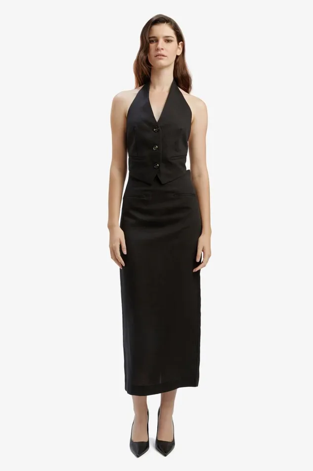 Women Party Tops Bardot Felda Linen Vest In Black Black Women Party Tops Bardot Felda Linen Vest In Black Black
