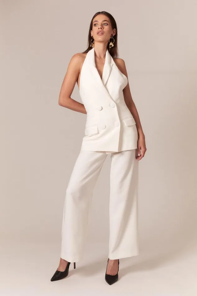 Women Party Tops Bardot Freya Longline Vest In Orchid White Orchid White
