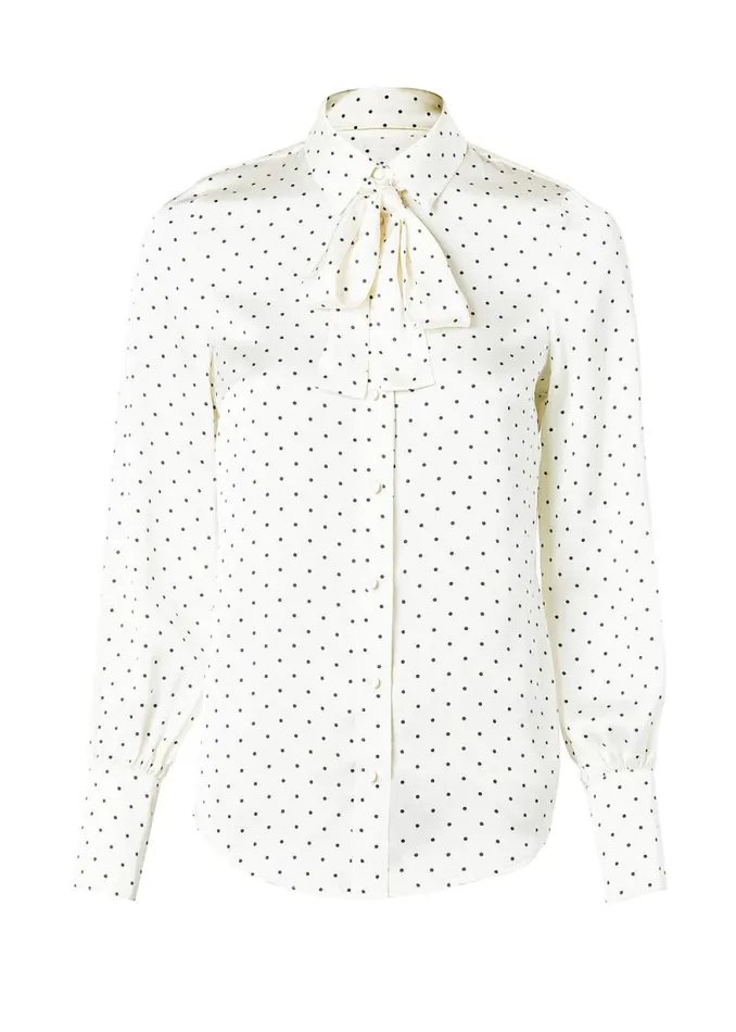 Women Penny Satin Shirt Cream Polka Dot Holland Cooper Shirts and Blouses Women Penny Satin Shirt Cream Polka Dot Holland Cooper Shirts and Blouses