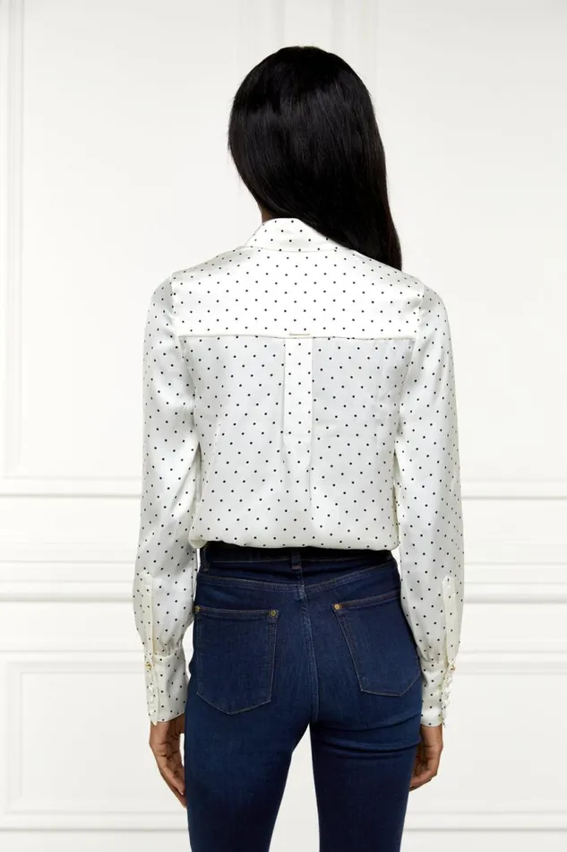 Women Penny Satin Shirt Cream Polka Dot Holland Cooper Shirts and Blouses Women Penny Satin Shirt Cream Polka Dot Holland Cooper Shirts and Blouses