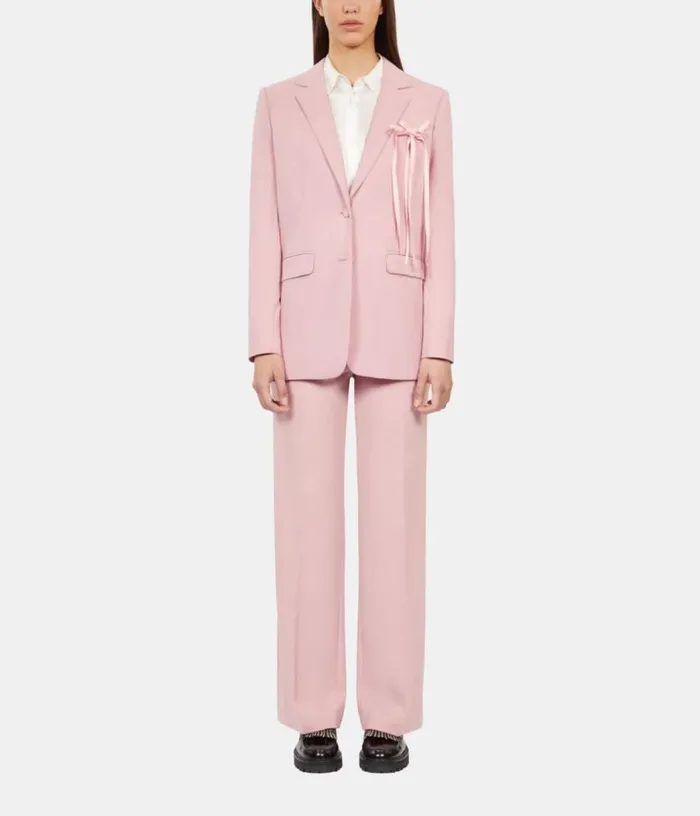 Women Pink Woolblend Suit Jacket THE KOOPLES Blazers and Suits