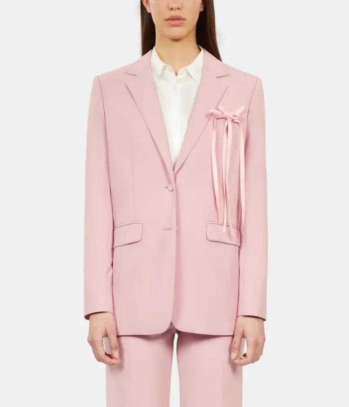 Women Pink Woolblend Suit Jacket THE KOOPLES Blazers and Suits