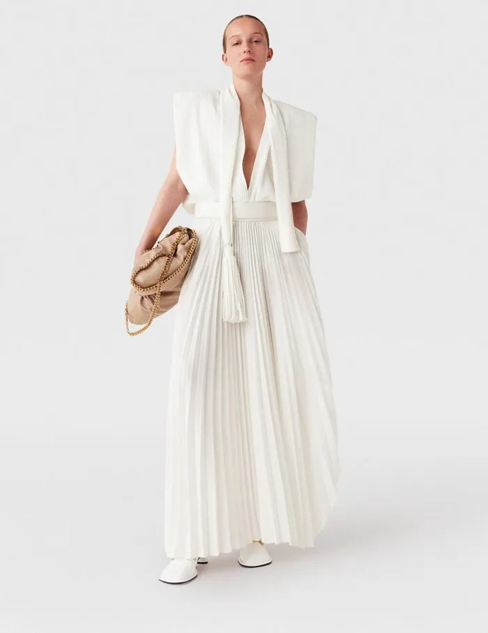 Women Pleated MidRise Maxi Skirt Dusty Pink Stella McCartney Skirts Women Pleated MidRise Maxi Skirt Dusty Pink Stella McCartney Skirts