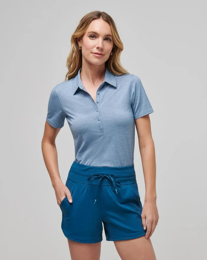 Women Polos TravisMathew FEATHERWEIGHT ACTIVE POLO Heather Midnight