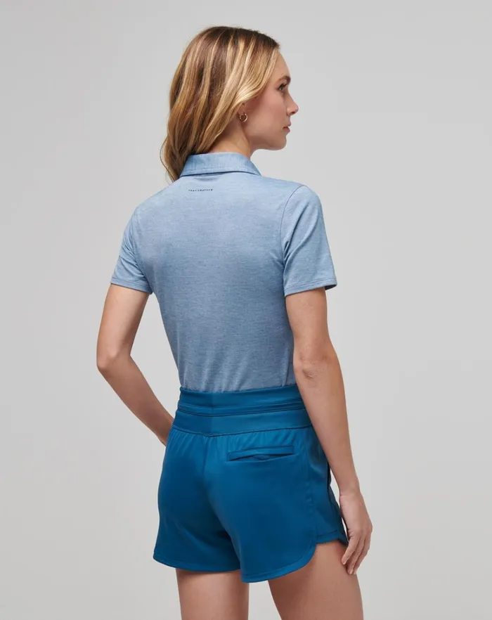 Women Polos TravisMathew FEATHERWEIGHT ACTIVE POLO Heather Midnight Women Polos TravisMathew FEATHERWEIGHT ACTIVE POLO Heather Midnight