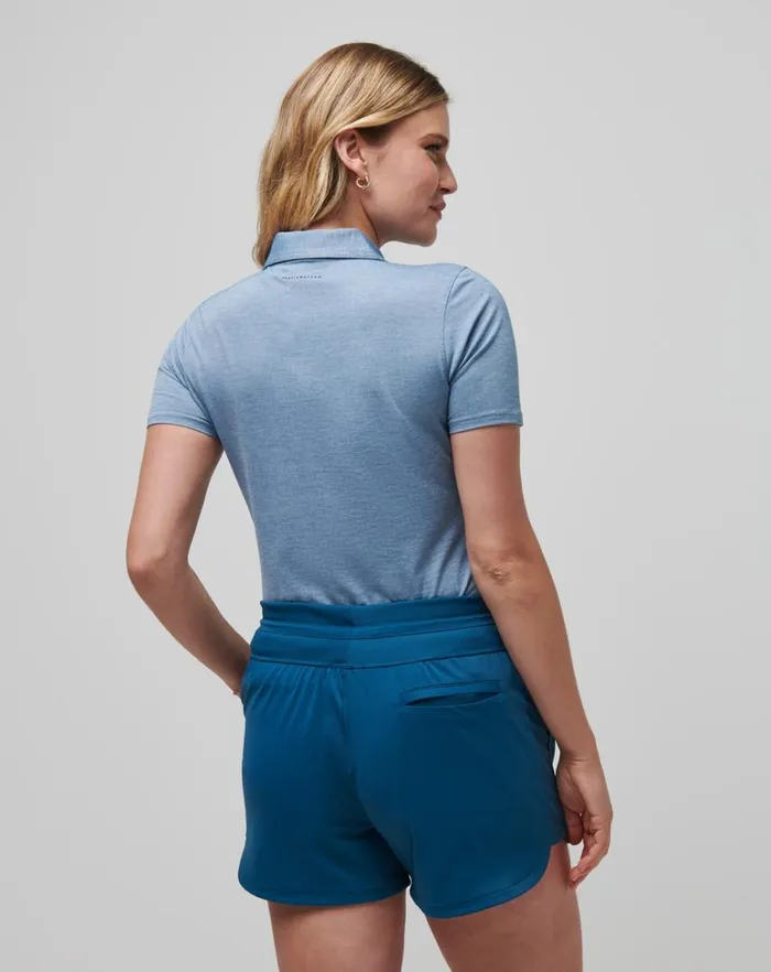 Women Polos TravisMathew FEATHERWEIGHT ACTIVE POLO Heather Midnight Women Polos TravisMathew FEATHERWEIGHT ACTIVE POLO Heather Midnight