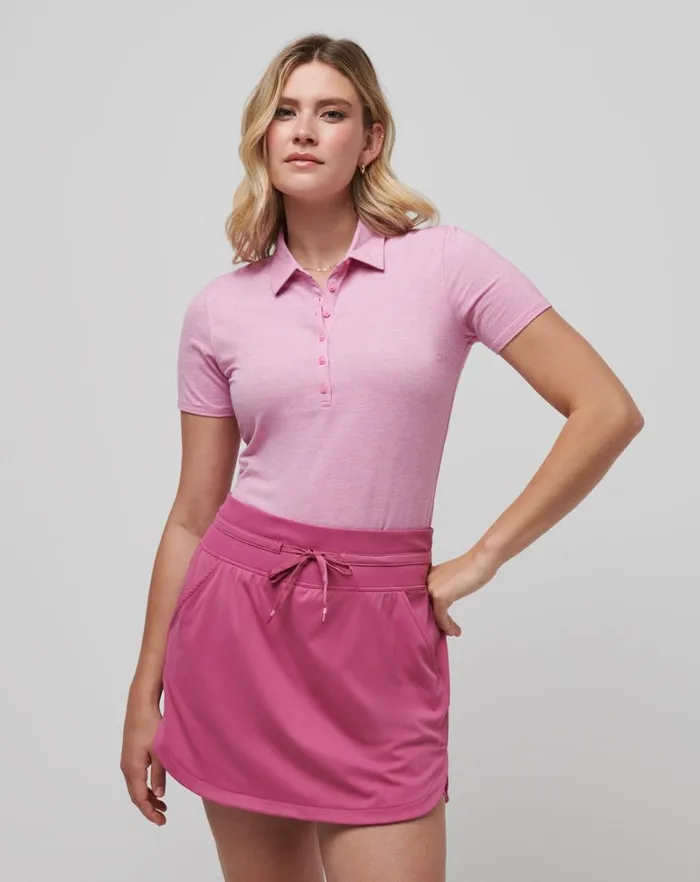 Women Polos TravisMathew FEATHERWEIGHT ACTIVE POLO Heather Red Violet