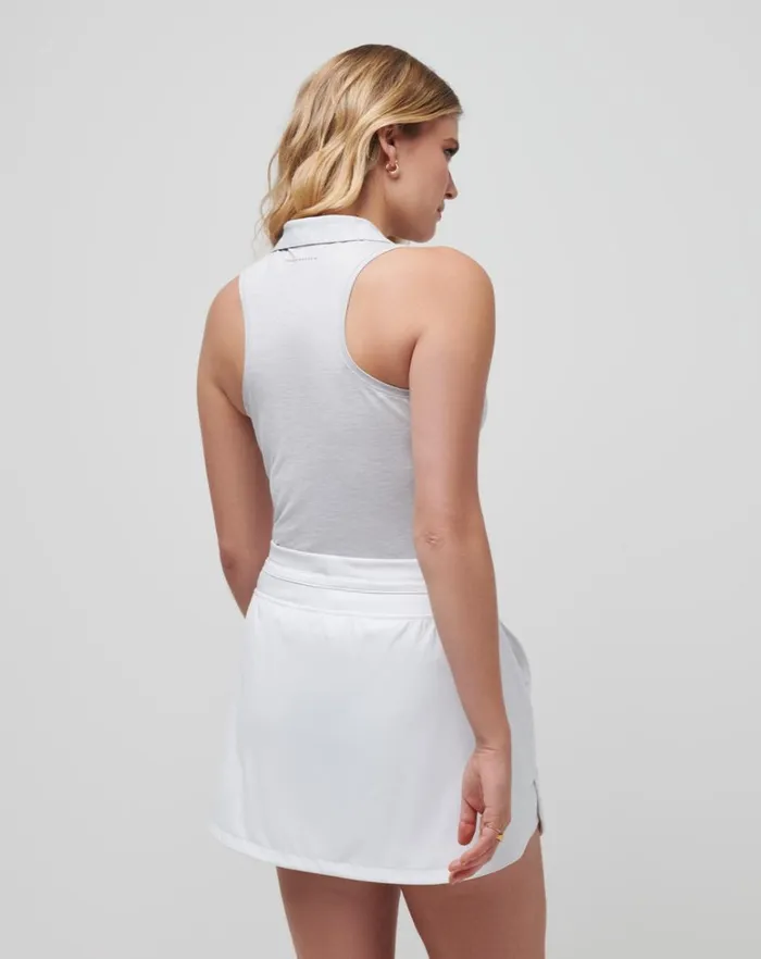 Women Polos TravisMathew FEATHERWEIGHT ACTIVE SLEEVELESS POLO Heather Light Grey