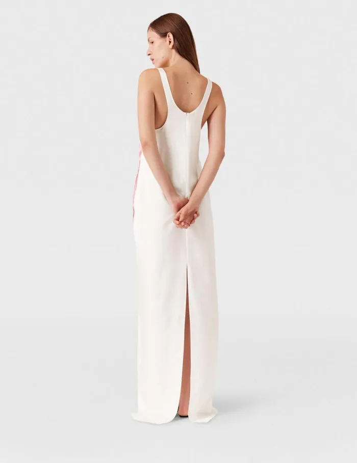 Women Poppy Print Maxi Dress White And Pink Stella McCartney Dresses