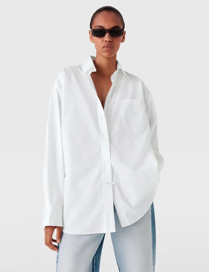 Women Poppy Print Panel Shirt White Stella McCartney Shirts And Tops