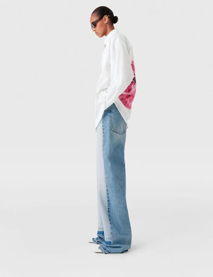 Women Poppy Print Panel Shirt White Stella McCartney Shirts And Tops