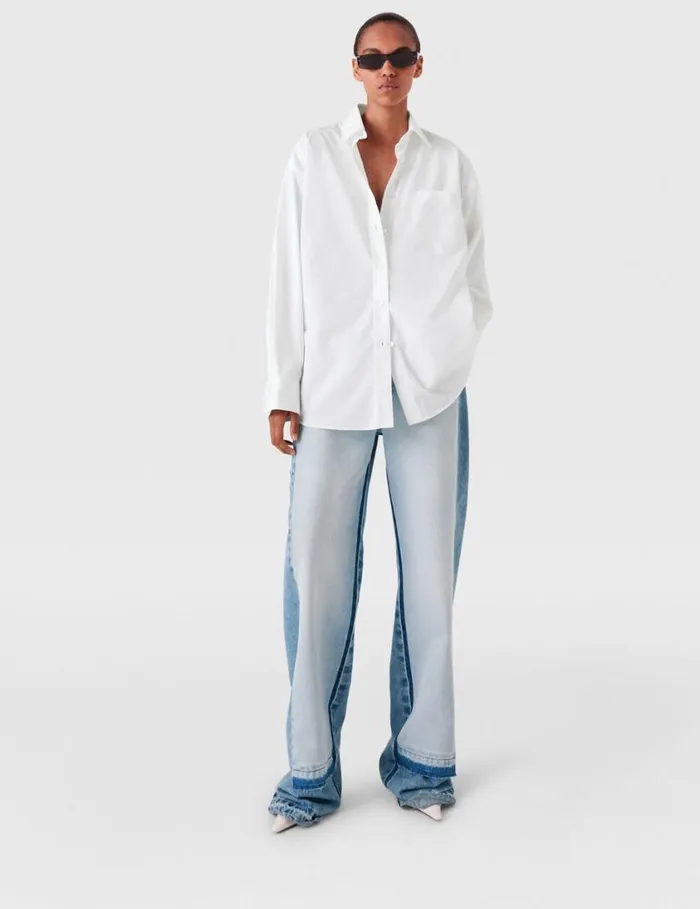 Women Poppy Print Panel Shirt White Stella McCartney Shirts And Tops