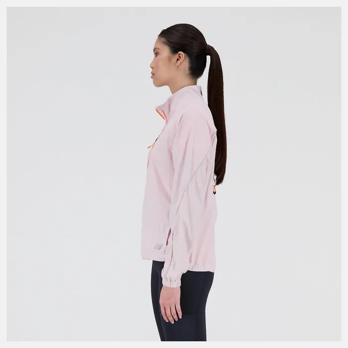 Women Printed Impact Run Light Pack Jacket Stone Pink New Balance Jackets and Vests