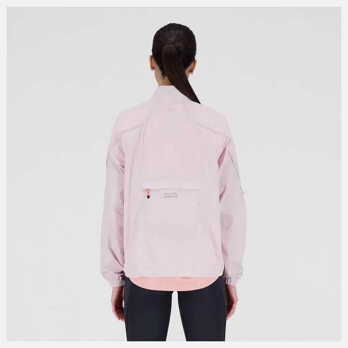 Women Printed Impact Run Light Pack Jacket Stone Pink New Balance Jackets and Vests