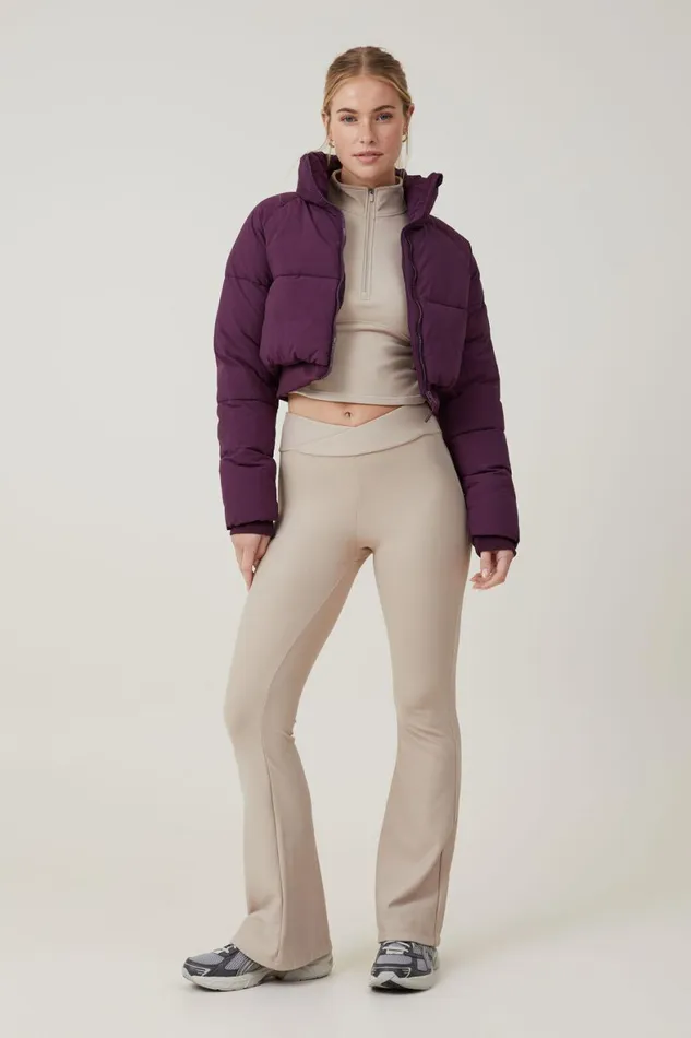 Women Puffers and Jackets Cotton On The Recycled Cropped Mother Puffer 20 Pickled Beet