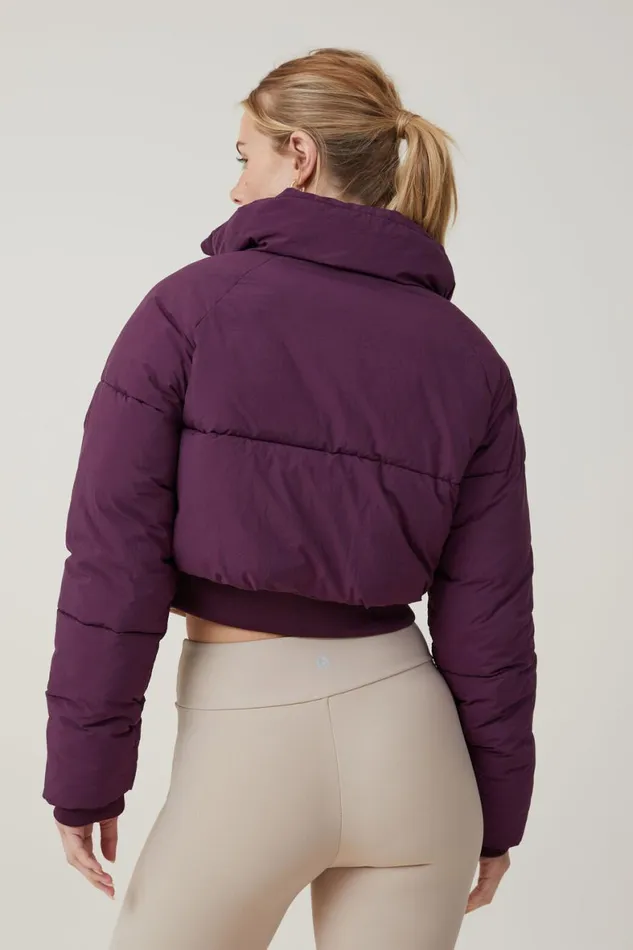 Women Puffers and Jackets Cotton On The Recycled Cropped Mother Puffer 20 Pickled Beet