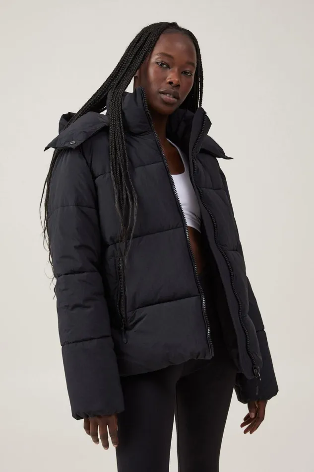Women Puffers and Jackets Cotton On The Recycled Mother Puffer Jacket 30 Black