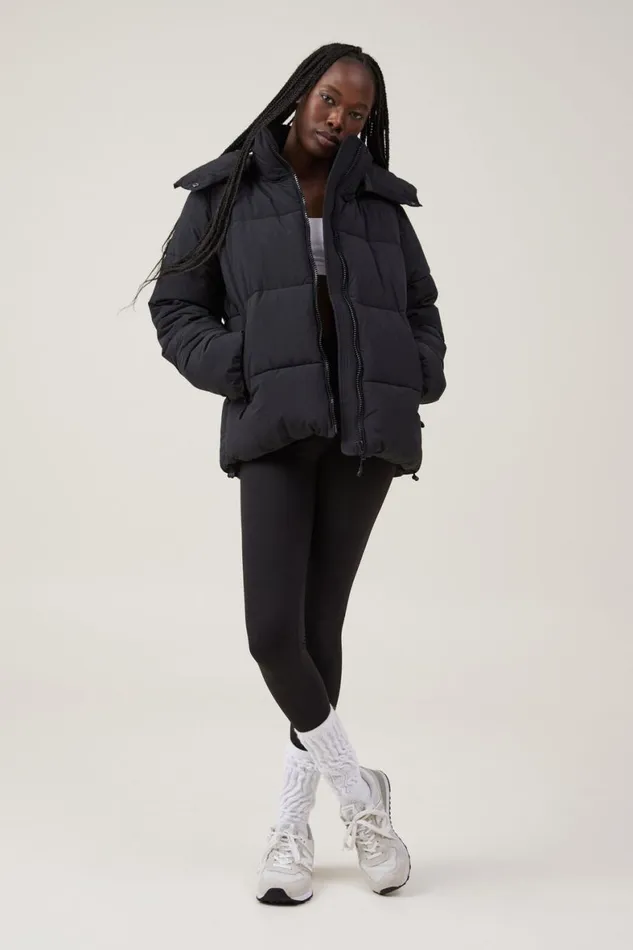 Women Puffers and Jackets Cotton On The Recycled Mother Puffer Jacket 30 Black