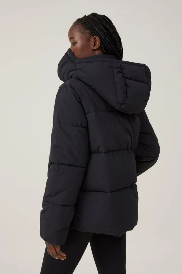 Women Puffers and Jackets Cotton On The Recycled Mother Puffer Jacket 30 Black