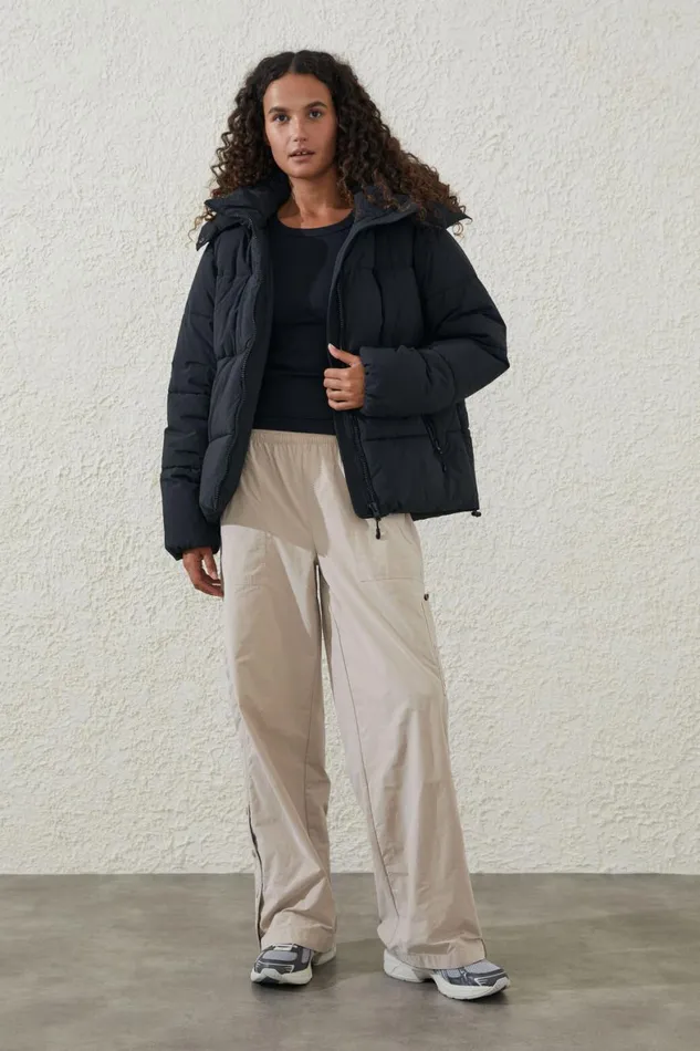 Women Puffers and Jackets Cotton On The Recycled Mother Puffer Jacket 30 Black