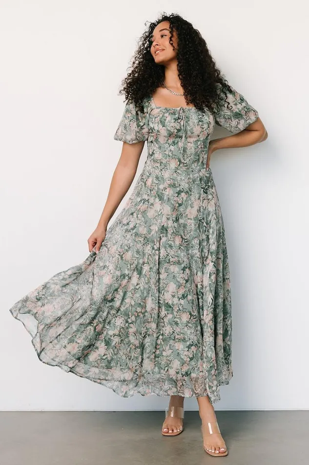 Women Raelynn Maxi Dress Sage Floral Baltic Born Maxi Dresses