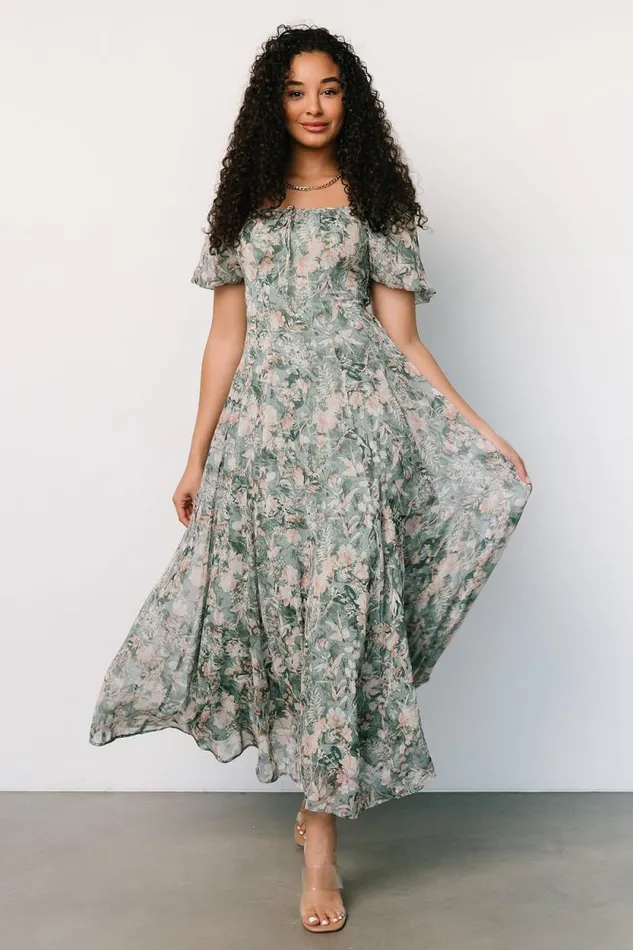 Women Raelynn Maxi Dress Sage Floral Baltic Born Maxi Dresses