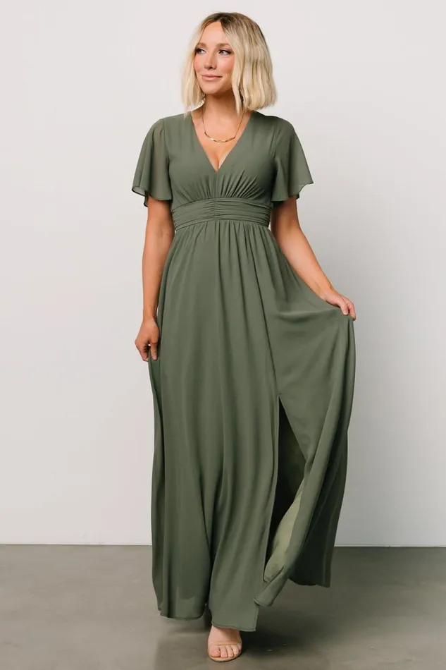 Women Ramona Maxi Dress Dark Sage Baltic Born The Guest Edit