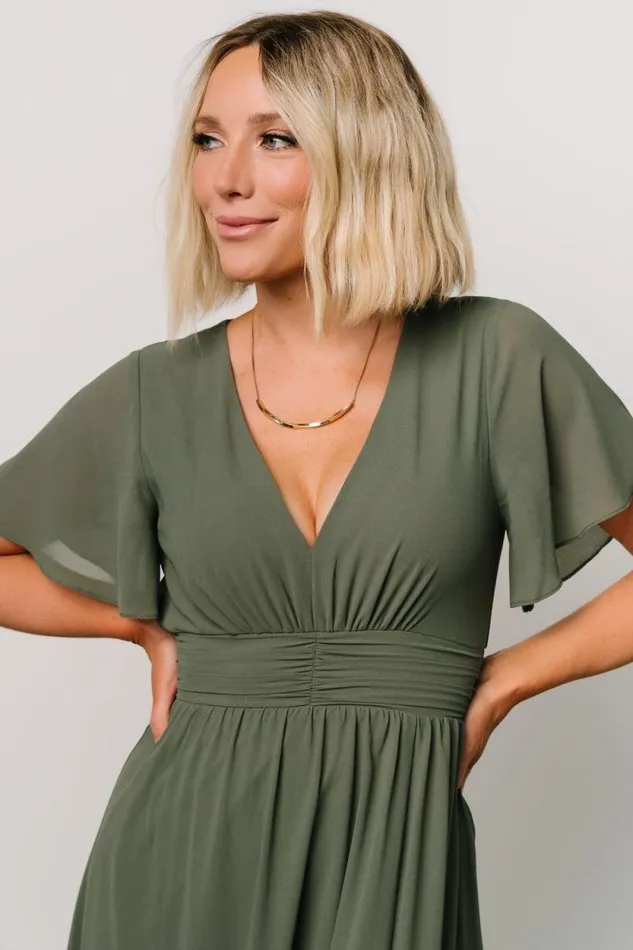 Women Ramona Maxi Dress Dark Sage Baltic Born The Guest Edit