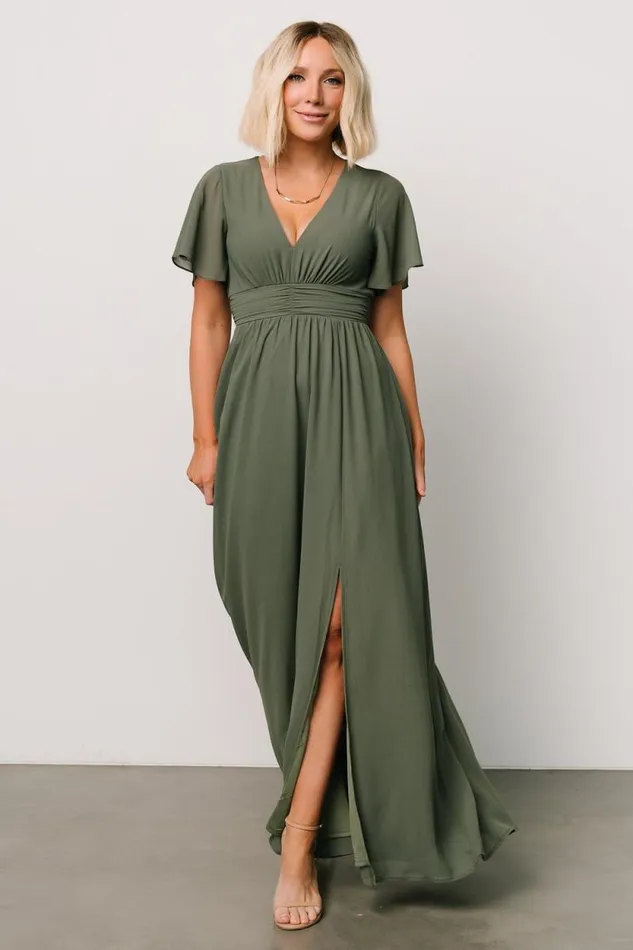 Women Ramona Maxi Dress Dark Sage Baltic Born The Guest Edit