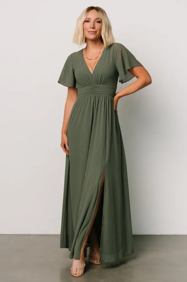 Women Ramona Maxi Dress Dark Sage Baltic Born The Guest Edit