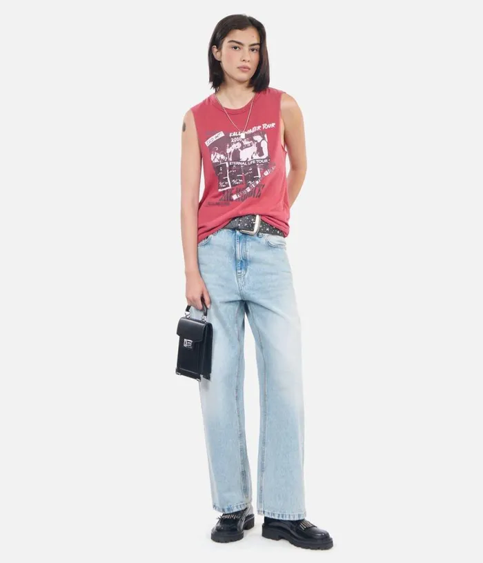 Women Red Eternal Life Tour Serigraphy Tank Top THE KOOPLES Tshirts