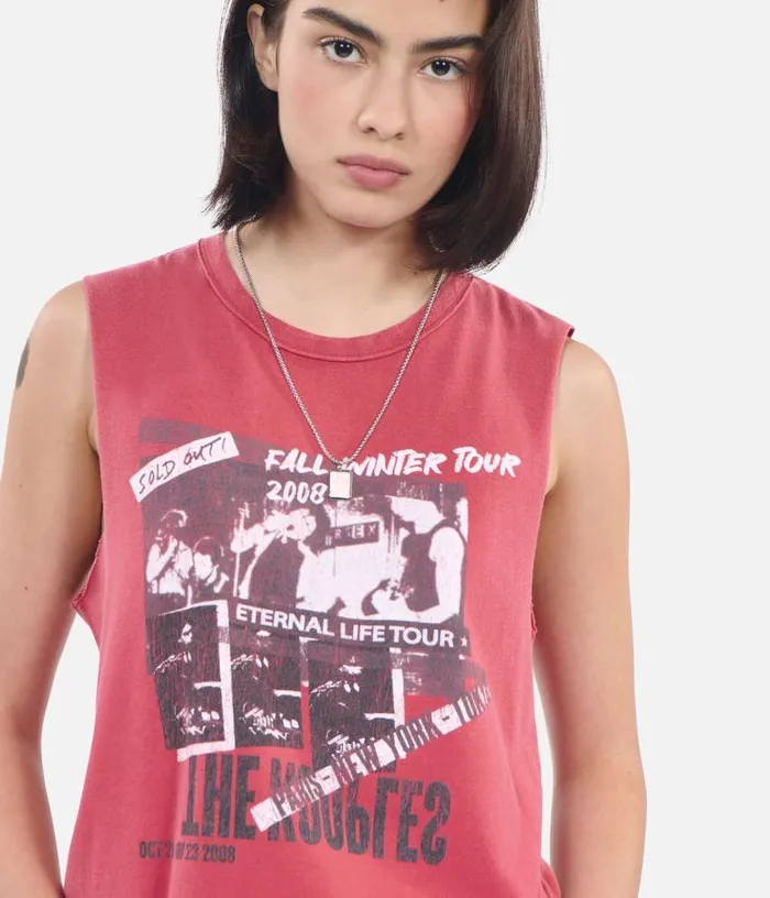 Women Red Eternal Life Tour Serigraphy Tank Top THE KOOPLES Tshirts