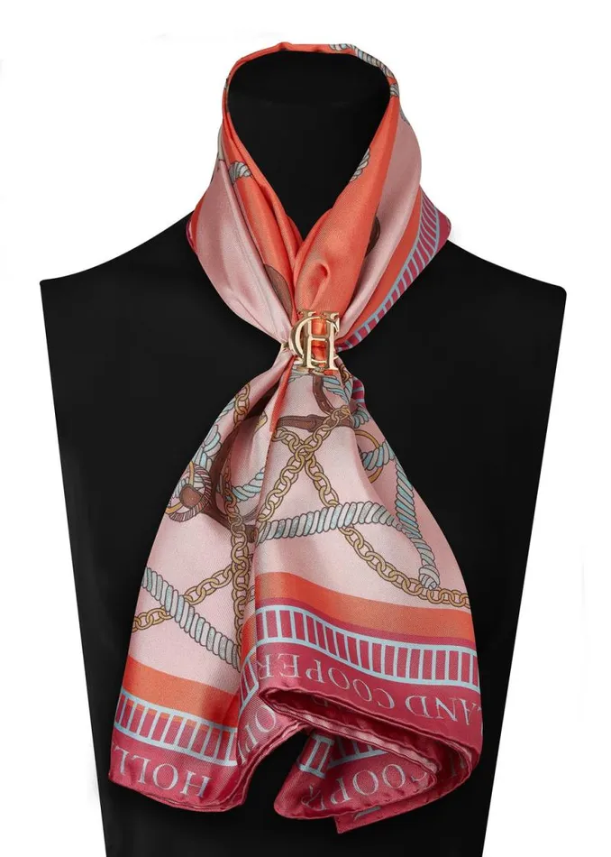 Women Regal Horse Silk Scarf Coral Holland Cooper Scarves