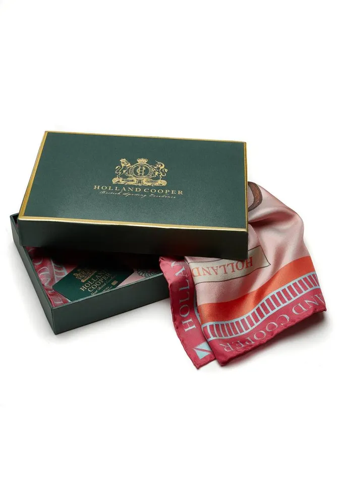 Women Regal Horse Silk Scarf Coral Holland Cooper Scarves