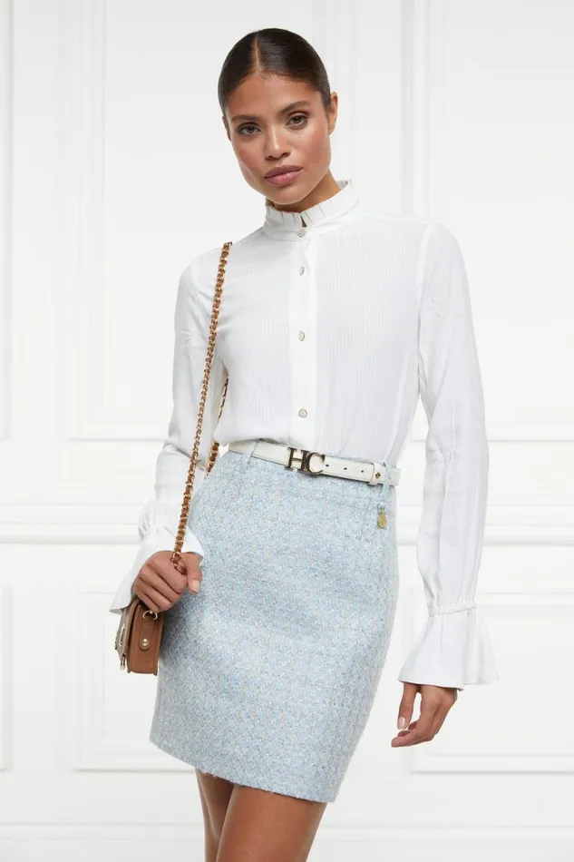 Women Regency Skirt Sky Blue Boucle Holland Cooper Dresses