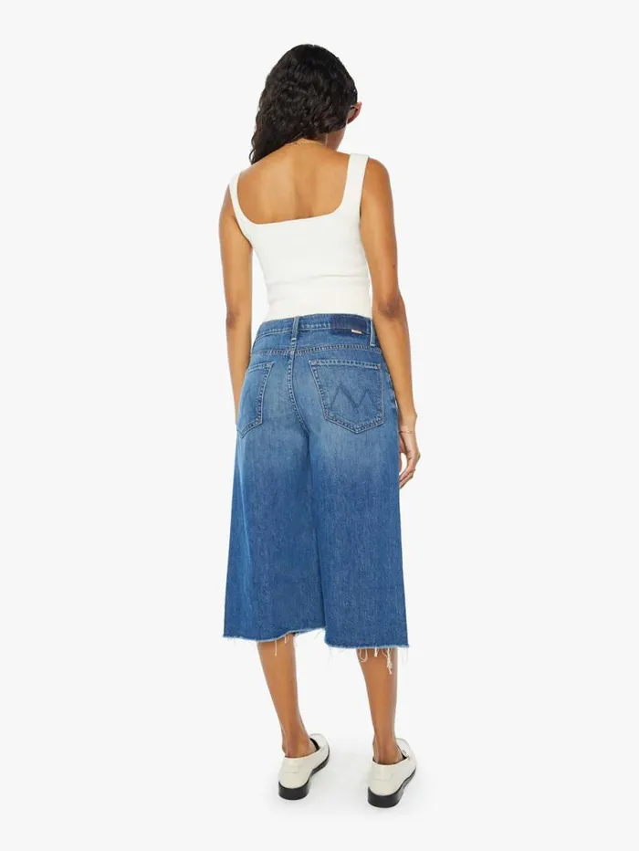 Women Relaxed Mother Denim The Whole Lot Fray Blue