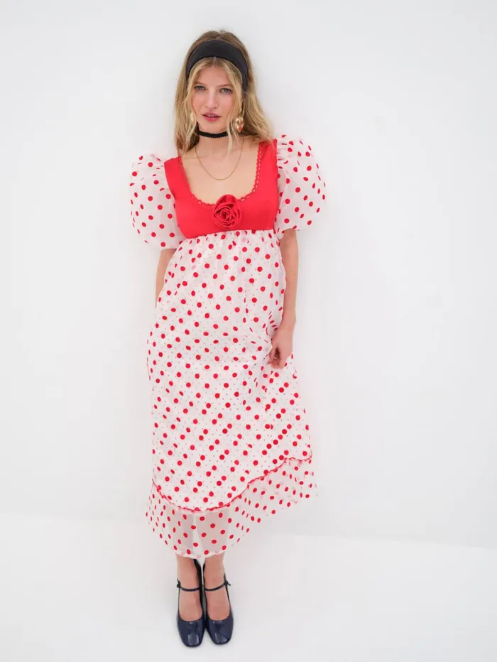 Women Rhoda Midi Dress Red For Love and Lemons Dresses