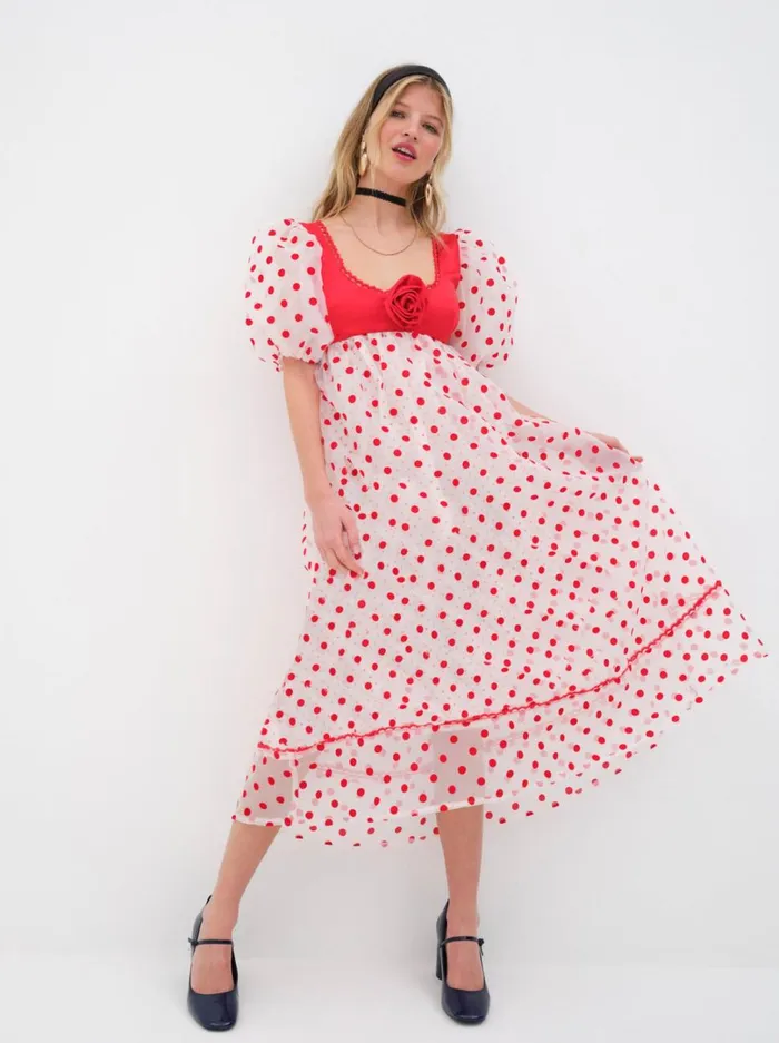 Women Rhoda Midi Dress Red For Love and Lemons Dresses Women Rhoda Midi Dress Red For Love and Lemons Dresses